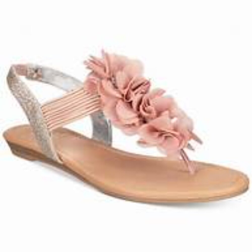 Material Girl Sari Floral Embellished Flat Sandals size 8.5M